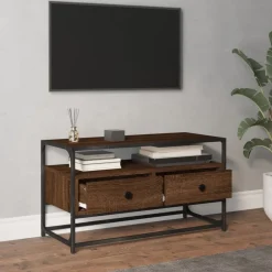 Clearance vidaXL Tv-bänk 80x35x45 cm konstruerat trä brun ek