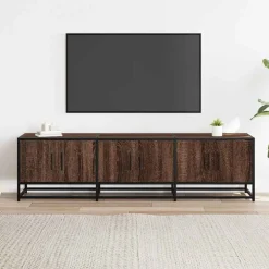 Online vidaXL Tv-bänk 150x35x41 cm konstruerat trä och metall brun ek