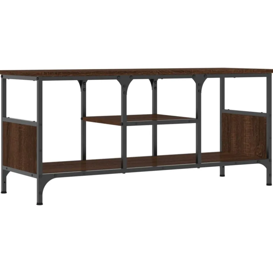 Discount vidaXL Tv-bänk 100x35x45 cm konstruerat trä & järn brun ek