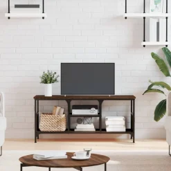 Discount vidaXL Tv-bänk 100x35x45 cm konstruerat trä & järn brun ek