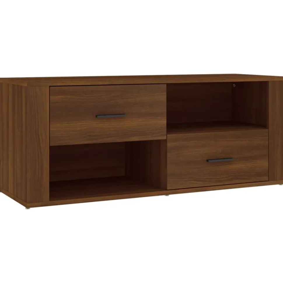 vidaXL Tv-bänk brun ek 100x35x40 cm konstruerat trä