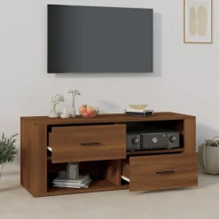 vidaXL Tv-bänk brun ek 100x35x40 cm konstruerat trä