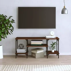 vidaXL Tv-bänk brun ek 102x35x45,5 cm konstruerat trä