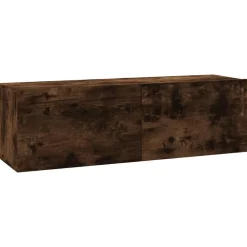 vidaXL Tv-bänk för vägg rökfärgad ek 100x30x30 cm konstruerat trä