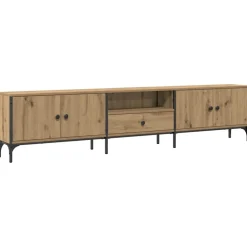 vidaXL Tv-bänk med låda artisan ek 200x25x44 cm konstruerat trä