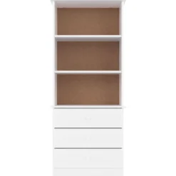 vidaXL Tv-bänk med lådor ALTA 60x35x142 cm vit massiv furu