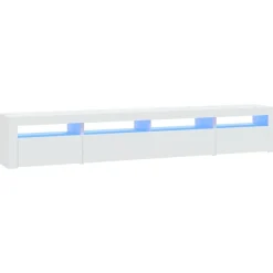 vidaXL Tv-bänk med LED-belysning vit 240x35x40 cm