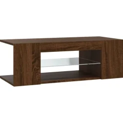 Outlet vidaXL Tv-bänk med LED-belysning 90x39x30 cm brun ek