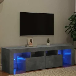 vidaXL Tv-bänk med LED-belysning betonggrå 140x36,5x40 cm