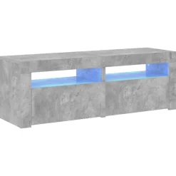 vidaXL TV-bänk med LED-belysning 120x35x40 cm Betonggrå