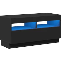 Clearance vidaXL TV-bänk med LED-belysning 80x35x40 cm Svart