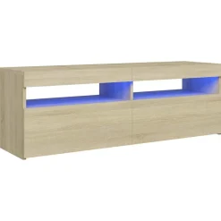 vidaXL TV-bänk med LED-belysning sonoma-ek 120x35x40 cm