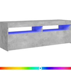 Outlet vidaXL TV-bänk med LED-belysning 120x35x40 cm Betonggrå