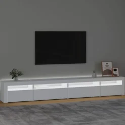Best vidaXL Tv-bänk med LED-belysning 270x35x40 cm Vit