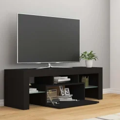 Hot vidaXL TV-bänk med LED-belysning 120x35x40 cm Svart