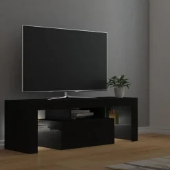Hot vidaXL TV-bänk med LED-belysning 120x35x40 cm Svart