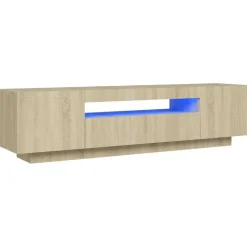 vidaXL TV-bänk med LED-belysning sonoma-ek 160x35x40 cm