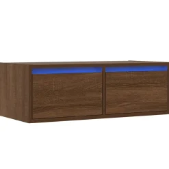 Clearance vidaXL Tv-bänk med LED-belysning 75x35,5x25 cm brun ek