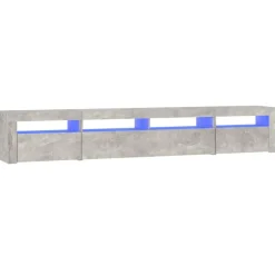 Online vidaXL Tv-bänk med LED-belysning 240x35x40 cm Betonggrå