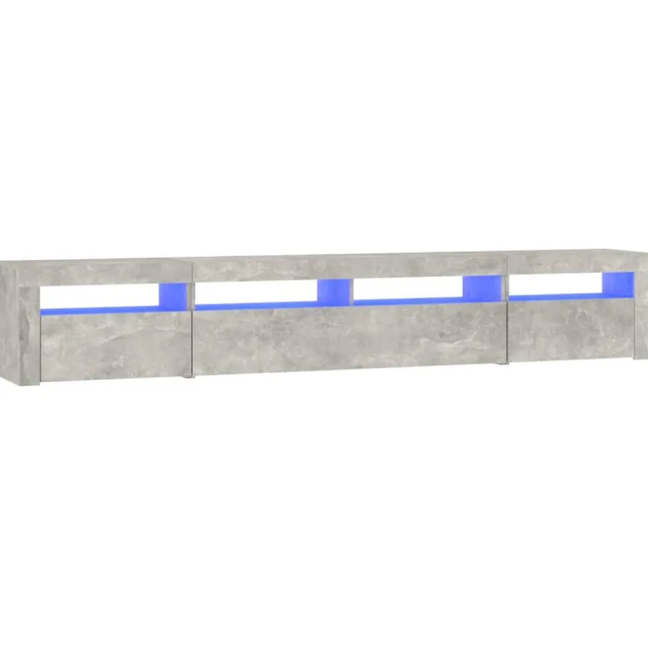 Online vidaXL Tv-bänk med LED-belysning 240x35x40 cm Betonggrå