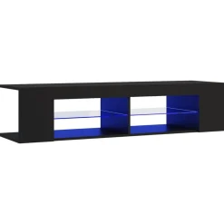 vidaXL TV-bänk med LED-belysning svart 135x39x30 cm