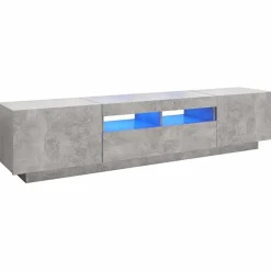 Best vidaXL TV-bänk med LED-belysning 180x35x40 cm Betonggrå