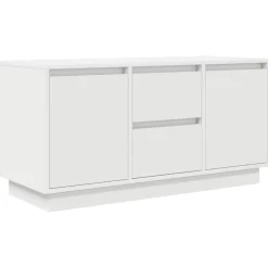 vidaXL TV-bänk med LED-lampor vit 100x41x50 cm