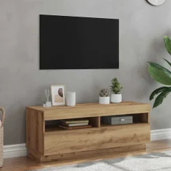 vidaXL TV-bänk med LED-lampor artisan ek 100x35x40 cm konstruerat trä