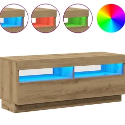 vidaXL TV-bänk med LED-lampor artisan ek 100x35x40 cm konstruerat trä