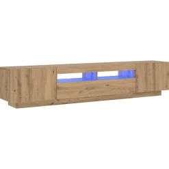 vidaXL TV-bänk med LED-lampor artisan ek 200x35x40 cm konstruerat trä