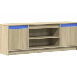 Outlet vidaXL Tv-bänk med LEDs sonoma-ek 139,5x34x50 cm konstruerat trä Sonoma ek