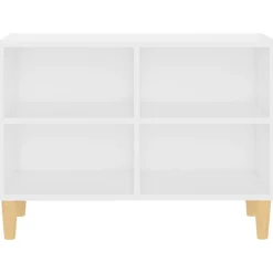 Best vidaXL TV-bänk med massiva ben 69,5x30x50 cm Vit