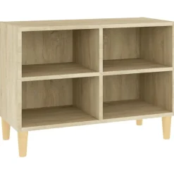 Discount vidaXL TV-bänk med massiva ben sonoma-ek 69,5x30x50 cm Sonoma ek