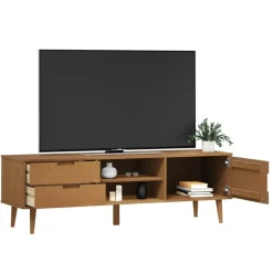 Sale vidaXL Tv-bänk MOLDE 158x40x49 cm massiv furu Brun