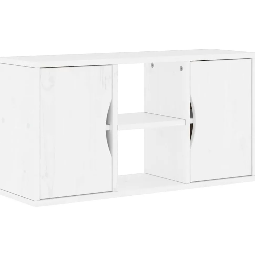vidaXL TV-bänk "ODDA" vit 79x24x40 cm massiv furu