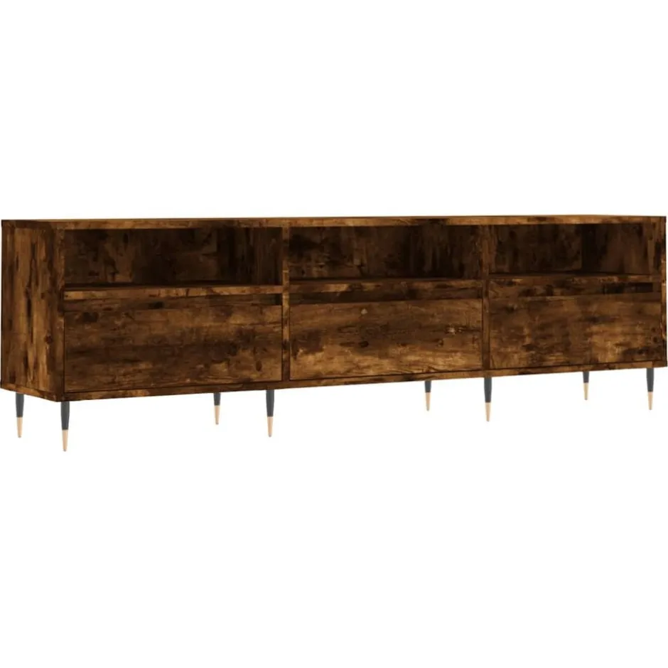 Online vidaXL Tv-bänk 150x30x44,5 cm konstruerat trä Rökfärgad ek