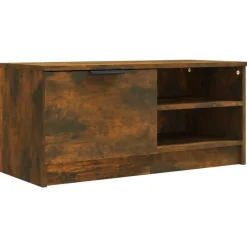 Best vidaXL Tv-bänk 80x35x36,5 cm konstruerat trä Rökfärgad ek