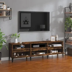 Clearance vidaXL Tv-bänk 150x30x44,5 cm konstruerat trä Rökfärgad ek