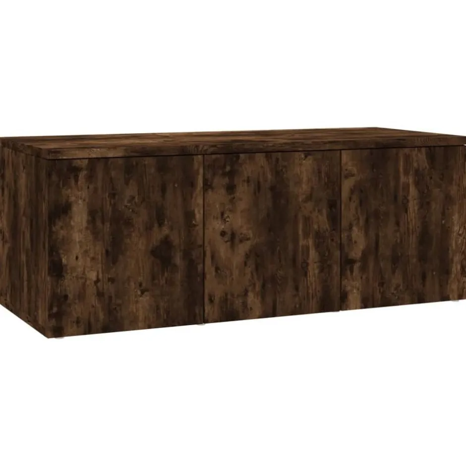 Discount vidaXL Tv-bänk 80x34x30 cm konstruerat trä Rökfärgad ek