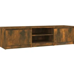 vidaXL Tv-bänk rökfärgad ek 140x40x35,5 cm konstruerat trä