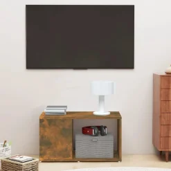 Online vidaXL Tv-bänk 60x24x32cm konstruerat trä Rökfärgad ek