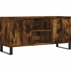vidaXL Tv-bänk rökfärgad ek 104x35x50 cm konstruerat trä