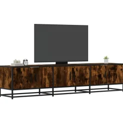 vidaXL Tv-bänk rökfärgad ek 180x35x41 cm konstruerat trä