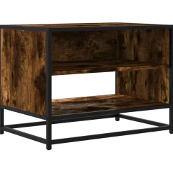 vidaXL Tv-bänk rökfärgad ek 61x40x46 cm konstruerat trä och metall