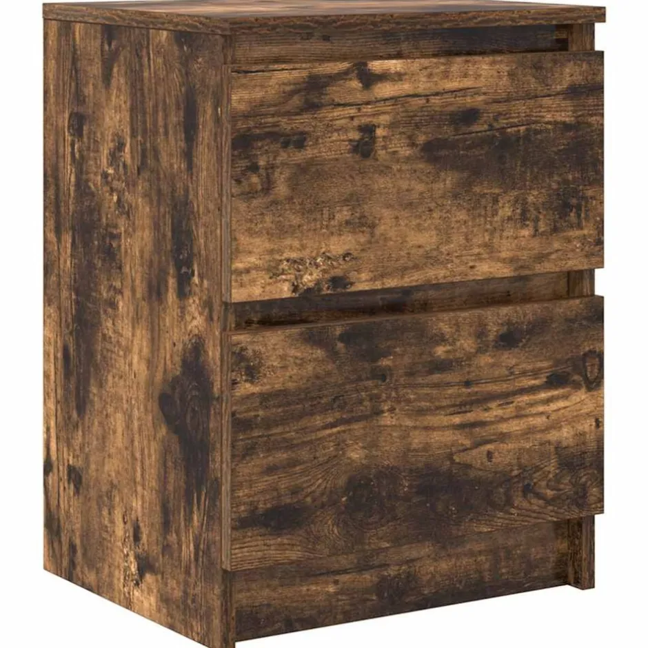 Best vidaXL TV-bänk rökt ek 40x35x54 cm konstruerat trä Rökfärgad ek