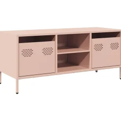 New vidaXL Tv-bänk 101,5x39x43,5 cm kallvalsat stål Rosa