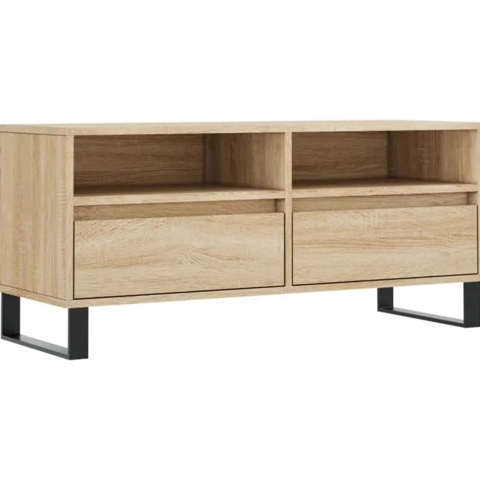 Discount vidaXL Tv-bänk sonoma-ek 100x34,5x44,5 cm konstruerat trä Sonoma ek