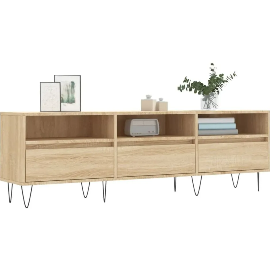 Discount vidaXL Tv-bänk sonoma-ek 150x30x44,5 cm konstruerat trä Sonoma ek