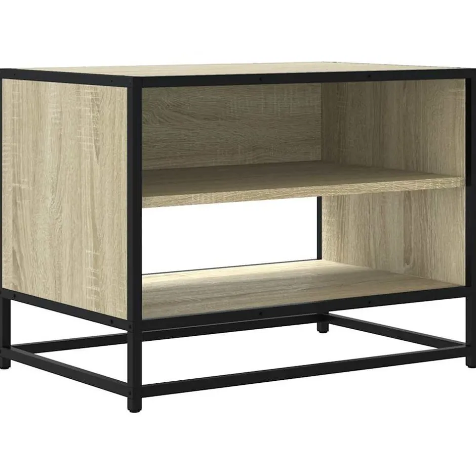 Outlet vidaXL Tv-bänk sonoma-ek 61x40x46 cm konstruerat trä och metall Sonoma ek