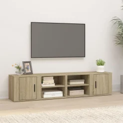 Clearance vidaXL Tv-bänk sonoma-ek 80x31,5x36 cm konstruerat trä Sonoma ek